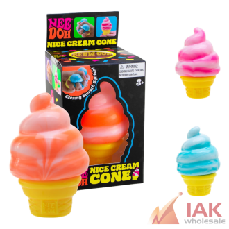 Needoh Nice Cream Cone Squishy Squeeze Toy 12ct