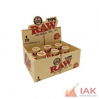 Raw Pre-rolled Rose Red Tips 6ct Display – Ready To Use Filter Tips