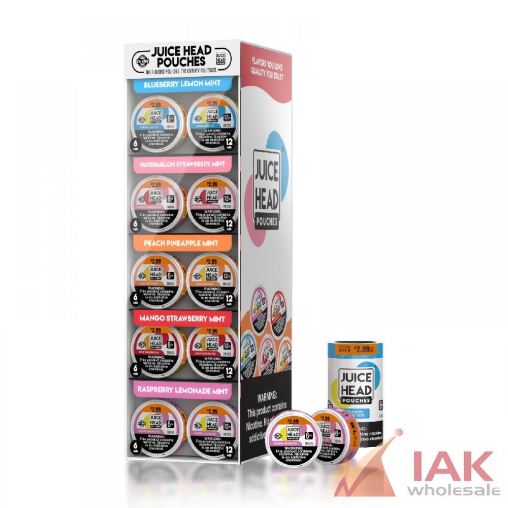 Juice Head Nicotine Pouches Lighted Counter Display 5PK 14CT – 70 Can Assortment