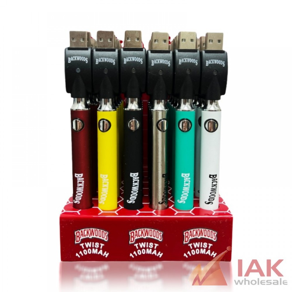 Backwoods Twist 510 Battery 1100mAh 24 Count Variable Voltage Display Pack