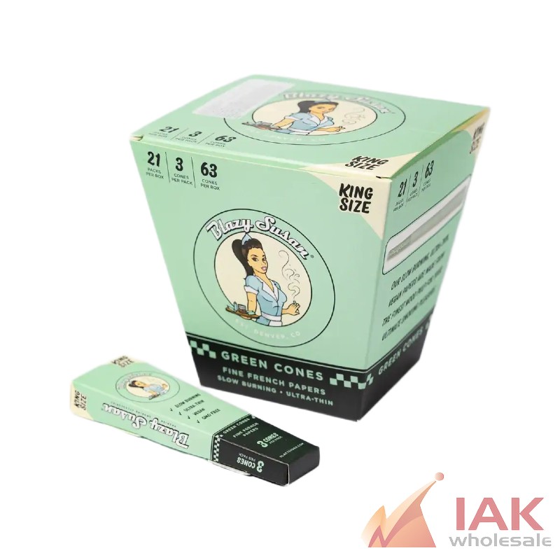 Blazy Susan Green 1 1/4 Pre-Rolled Cones 6 Pack (21 Count Display)