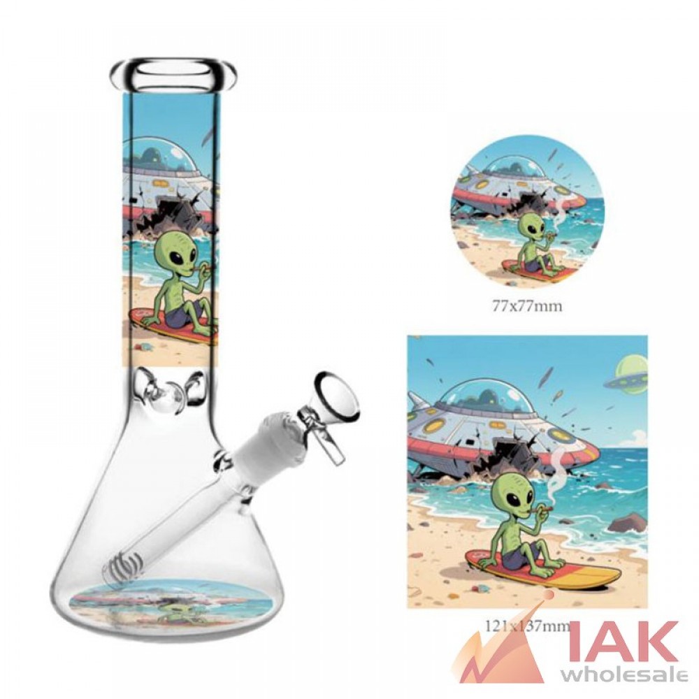 10" Alien Chillin Beaker Water Pipe with 14M Bowl
