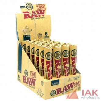 Raw Lil’ Lean Classic Cones 6 Pack Display 24 Count