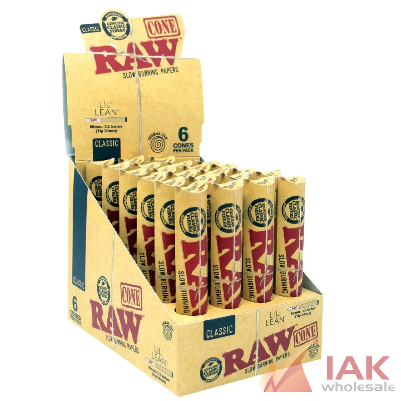 RAW Lil’ Lean Classic Cones 6 Pack Display 24 Count