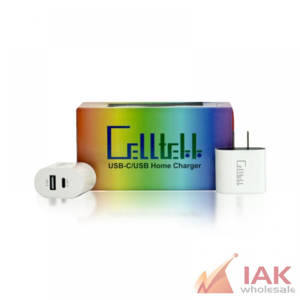 Celltek PD20W USB-A + USB-C Dual Home Charger 10 Count