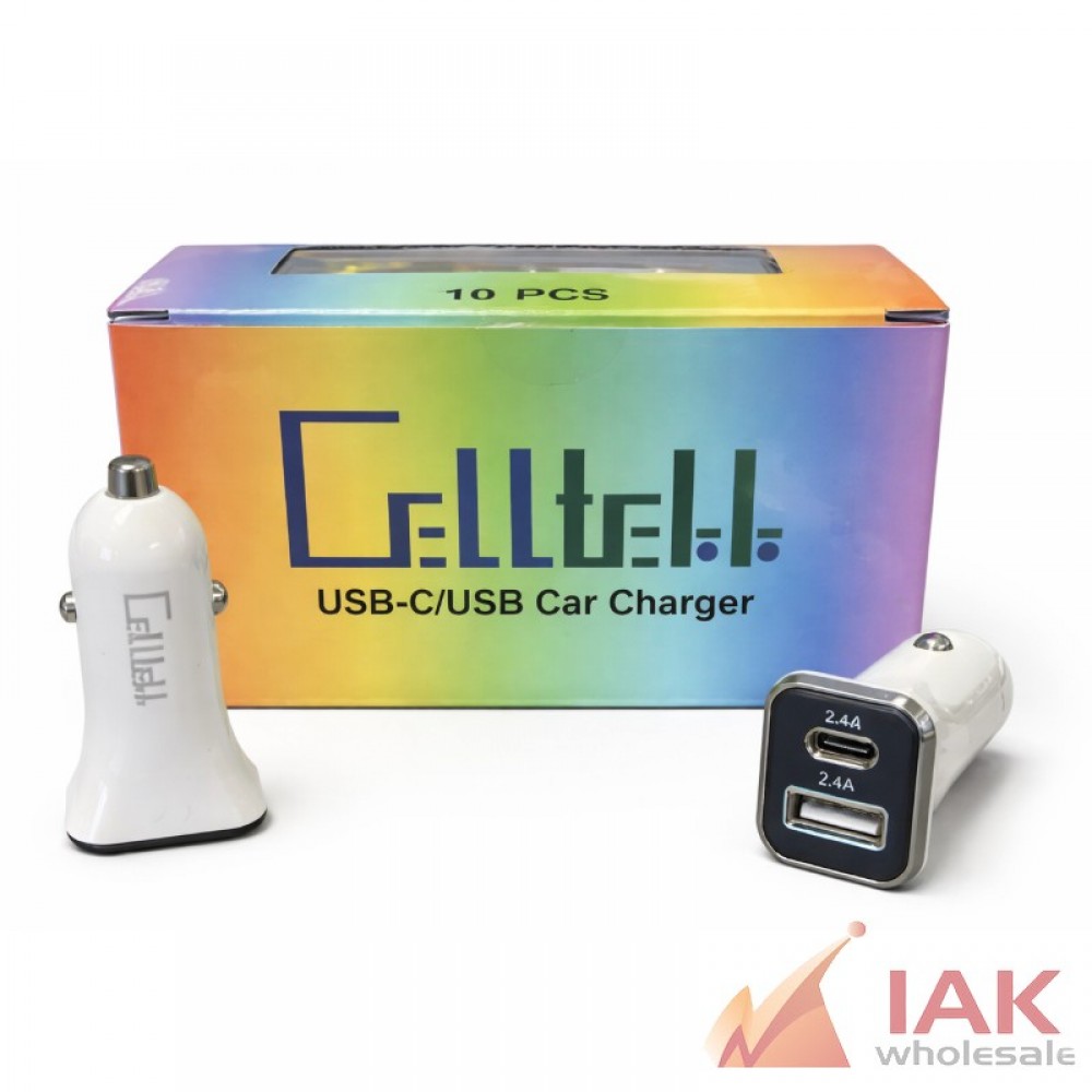 Celltekk PD32W USB-A + USB-C Dual Car Charger 10 Count