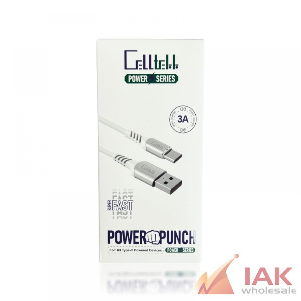 Celltekk Power Series 3A USB to Type-C Cable 3.5ft 10 Count