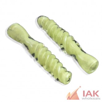 3" Straight Twisted Art Chillum Hand Pipe 2 Pack – Compact Glass Hand Pipe