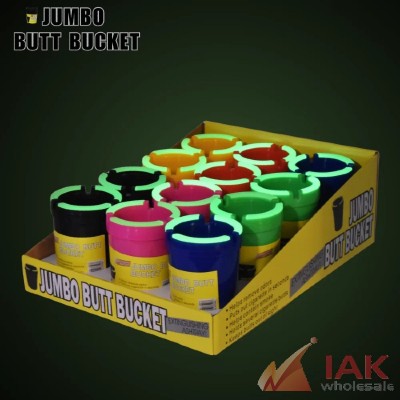 Jumbo Butt Bucket Car Ashtray - 12 Count Display (Glow in the Dark)