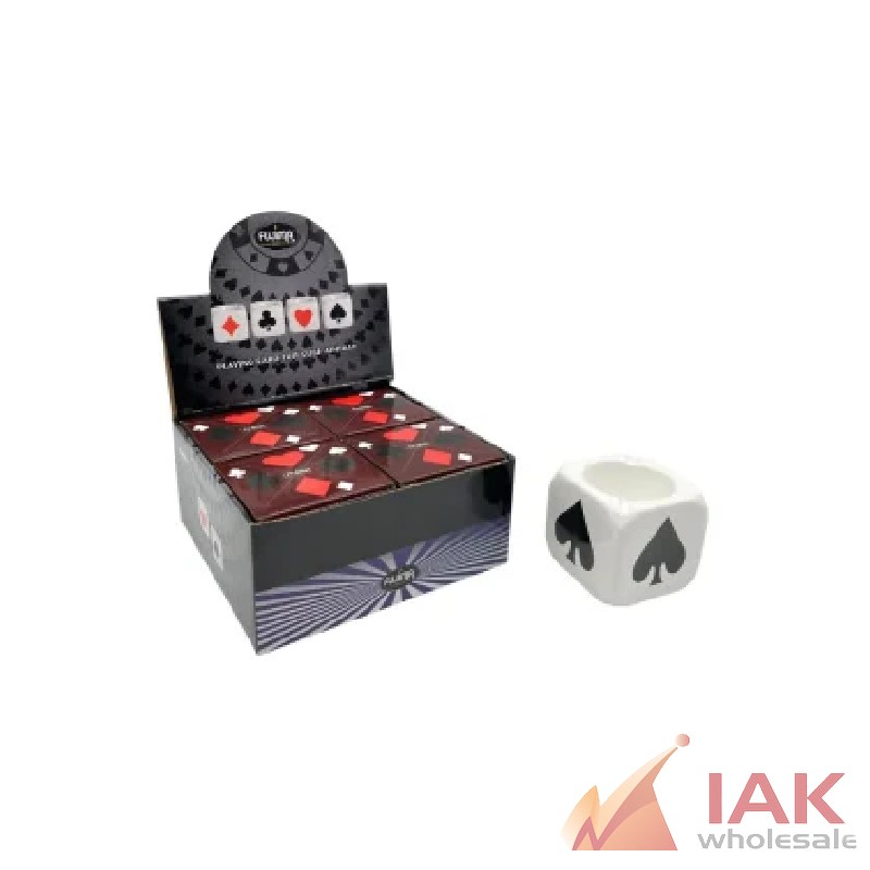 Fujima Playing Card Suits Cube Ashtray 4 Count Display