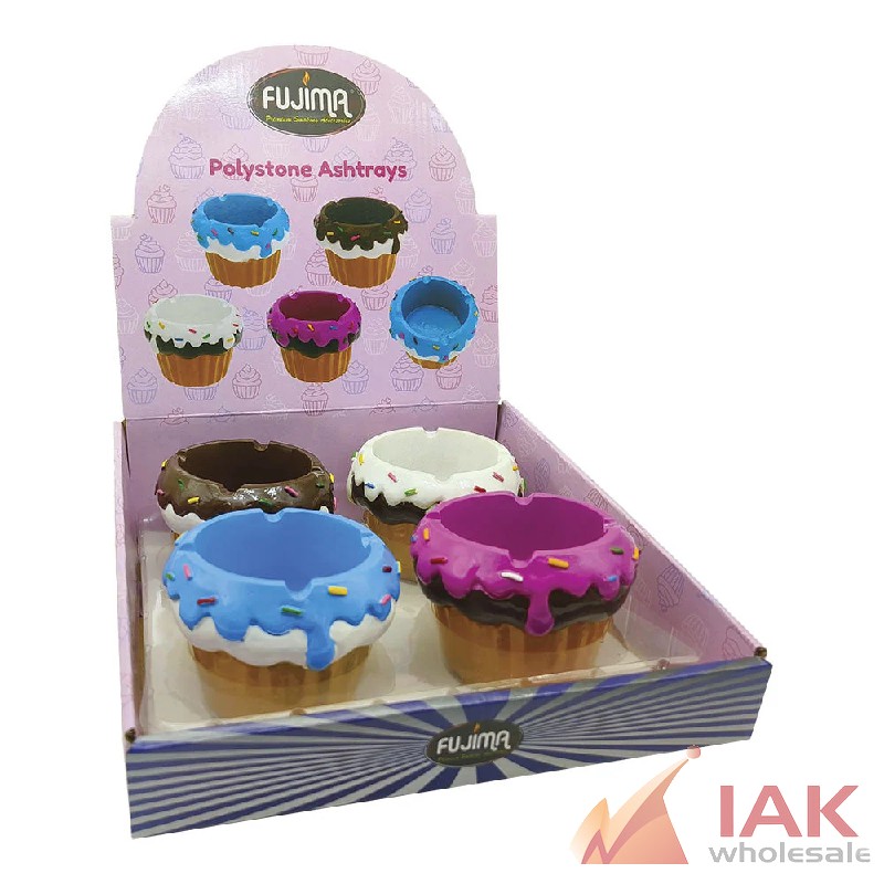 Fujima Cupcake Polystone Ashtray 4 Count Display