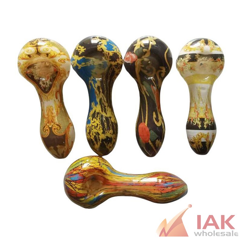 4" Assorted Decal Spoon Hand Pipe