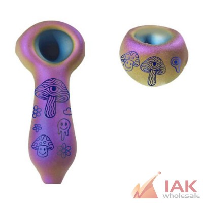 4" Assorted Sandblasted Electro Plated Spoon Hand Pipe
