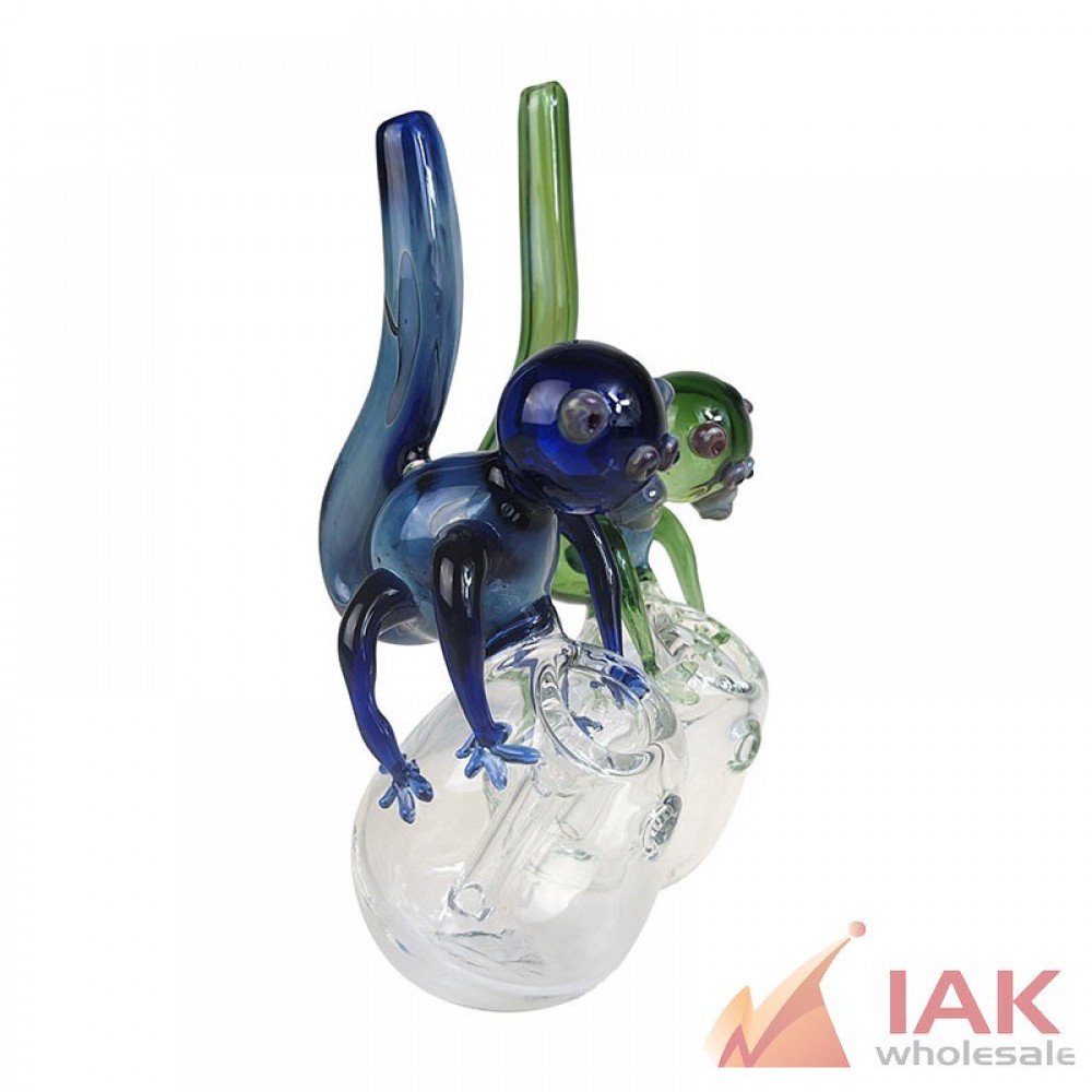 Sitting Monkey Bubbler Hand Pipe 5" Novelty Glass Bubbler