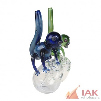 Sitting Monkey Bubbler Hand Pipe 5" Novelty Glass Bubbler