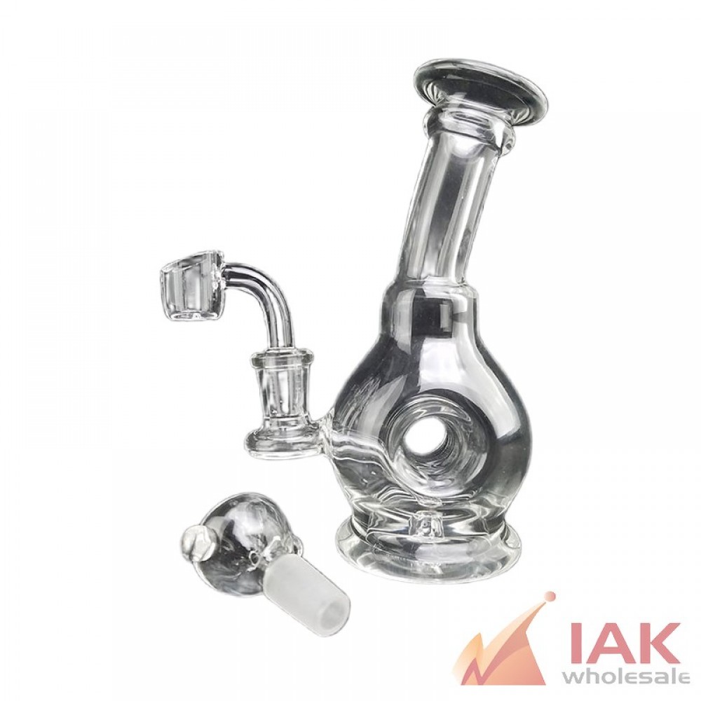 Donut Oil Rig Water Pipe 6.7" 5mm with 14M Bowl & 4mm Banger