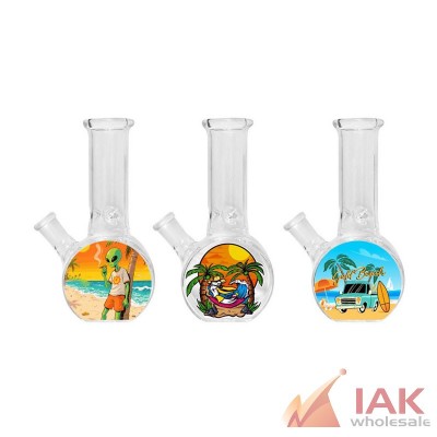 6" Alien Chillin Water Pipe with Funnel Bowl