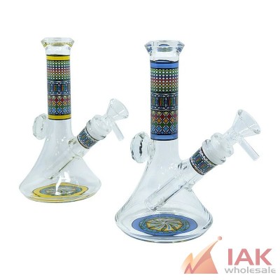 7" Decal Beaker Water Pipe with 14M Bowl