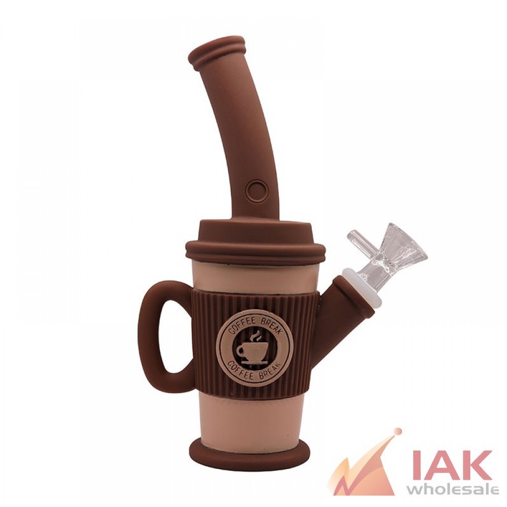 Silicone Coffee Cup Water Pipe 8" 14F Novelty Water Pipe