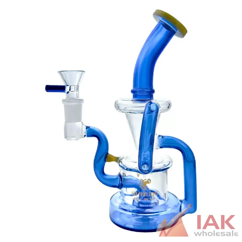 High Point Glass 8" Hourglass Recycler Water Pipe with 14M Bowl