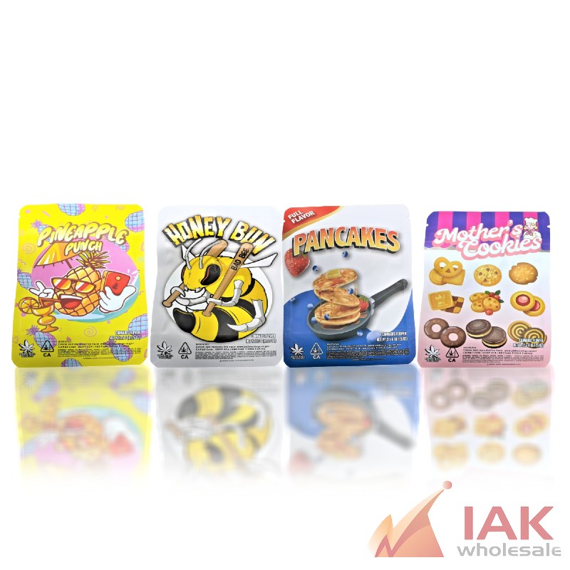 Mylar Bag 3.5g Square Cut 50 Count - Assorted