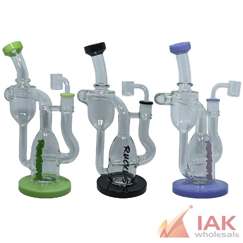 Ruckus 10" Color Trim Recycler Water Pipe with 14M Banger