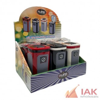 Fujima Square Car Ashtray With Light 6 Count Display