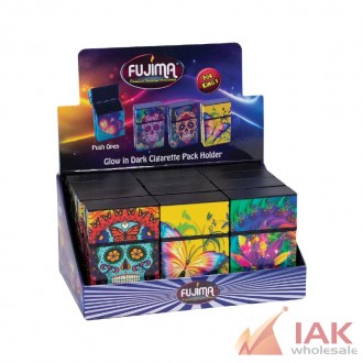 Fujima Plastic Cigarette Box Assorted Designs 12 Count Display
