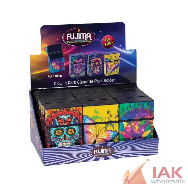 Fujima Plastic Cigarette Box Assorted Designs 12 Count Display