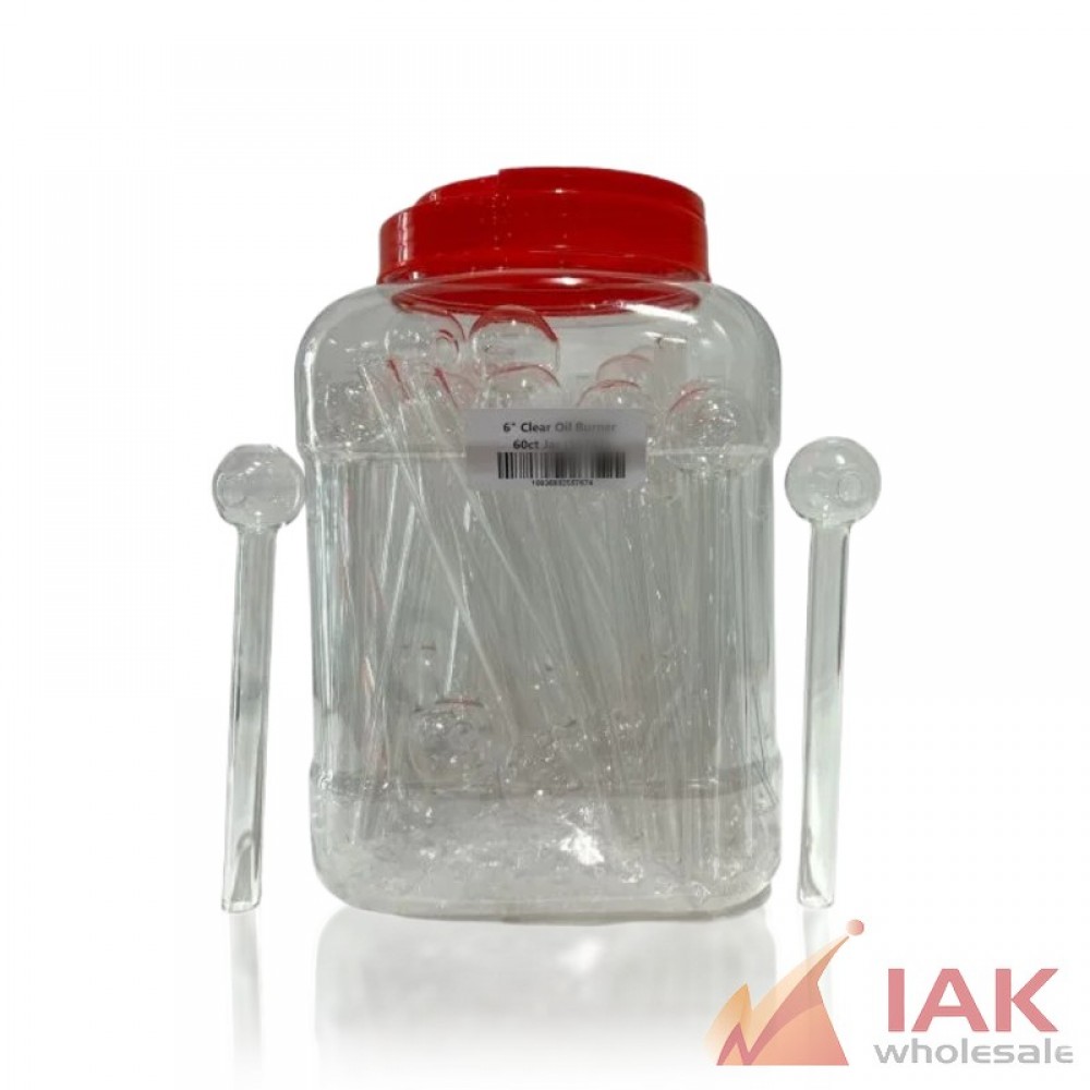 6" Clear Oil Pipe 60 Count Display