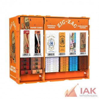 Zig-zag Papers & Cones 6 Sku Display Case