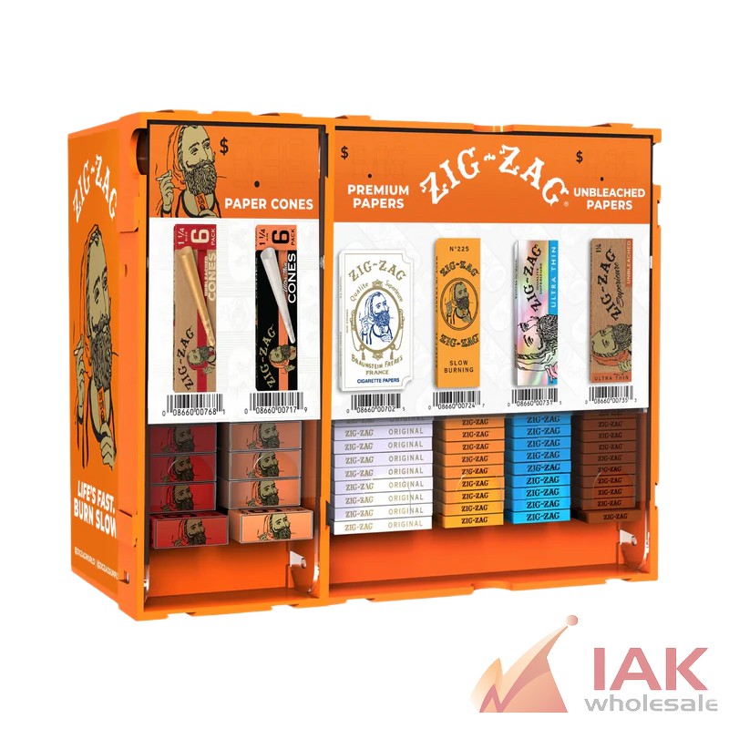 Zig-Zag Papers & Cones 6 SKU Display Case