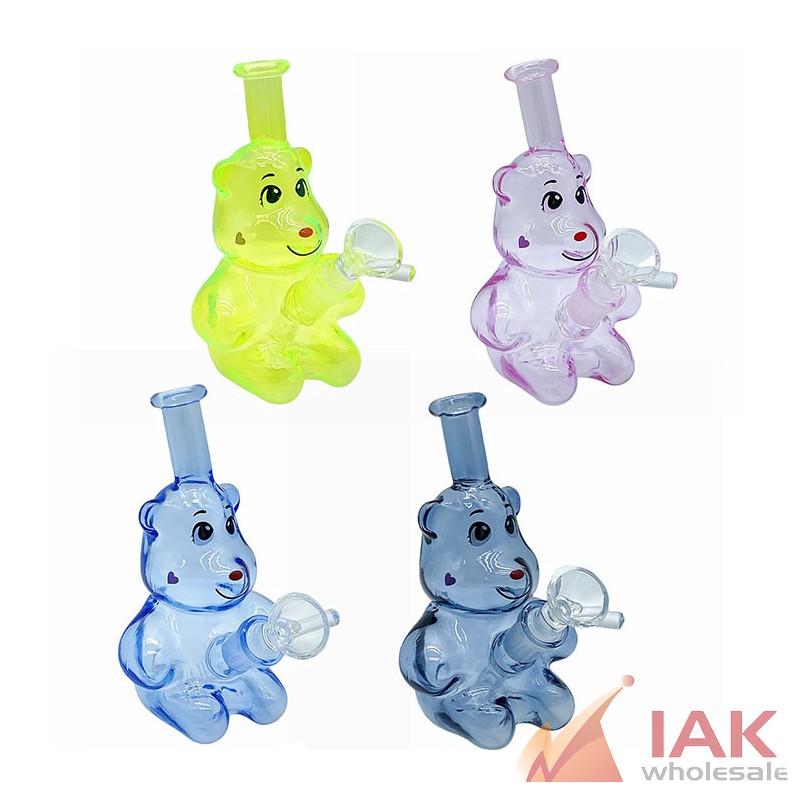 5" Assorted Bear Water Pipe with 14M Bowl & 4mm Banger