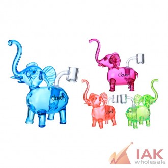 Clover Glass 6.5" Assorted Color Elephant Water Pipe With 14m Banger