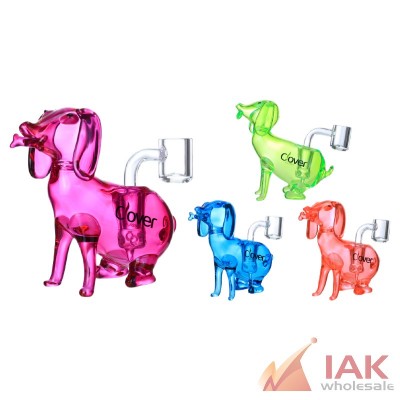 Clover Glass 4.3" Assorted Color Dog Water Pipe with 14M Banger