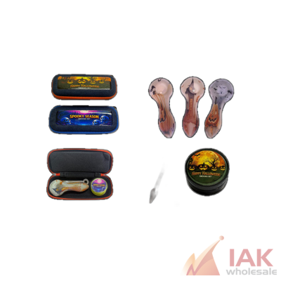 Halloween Decal Spoon Hand Pipe Box Set