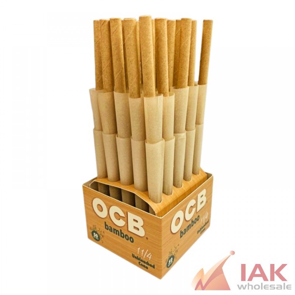 *OCB - BAMBOO CONE UNBLEACHED 1 1/4 50CT*
