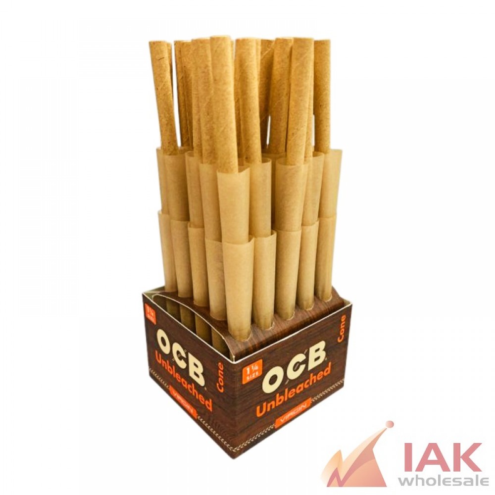 *OCB - VIRGIN CONE UNBLEACHED 1 1/4 50CT*