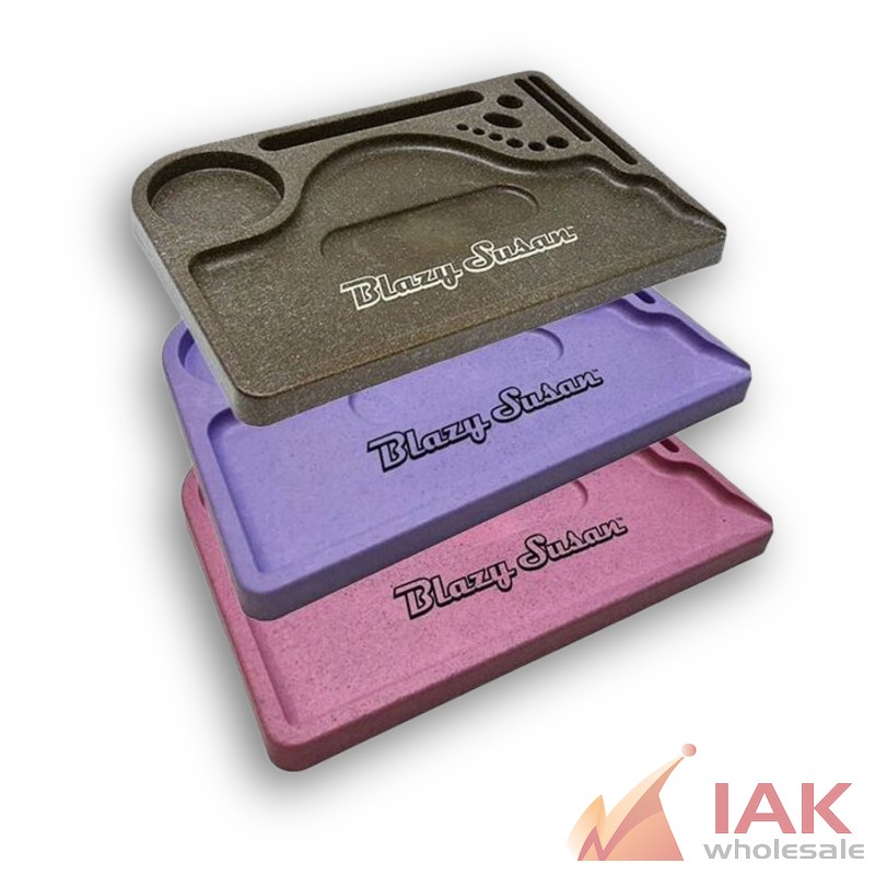 *BLAZY SUSAN - HEMP PLASTIC ROLLING TRAY*