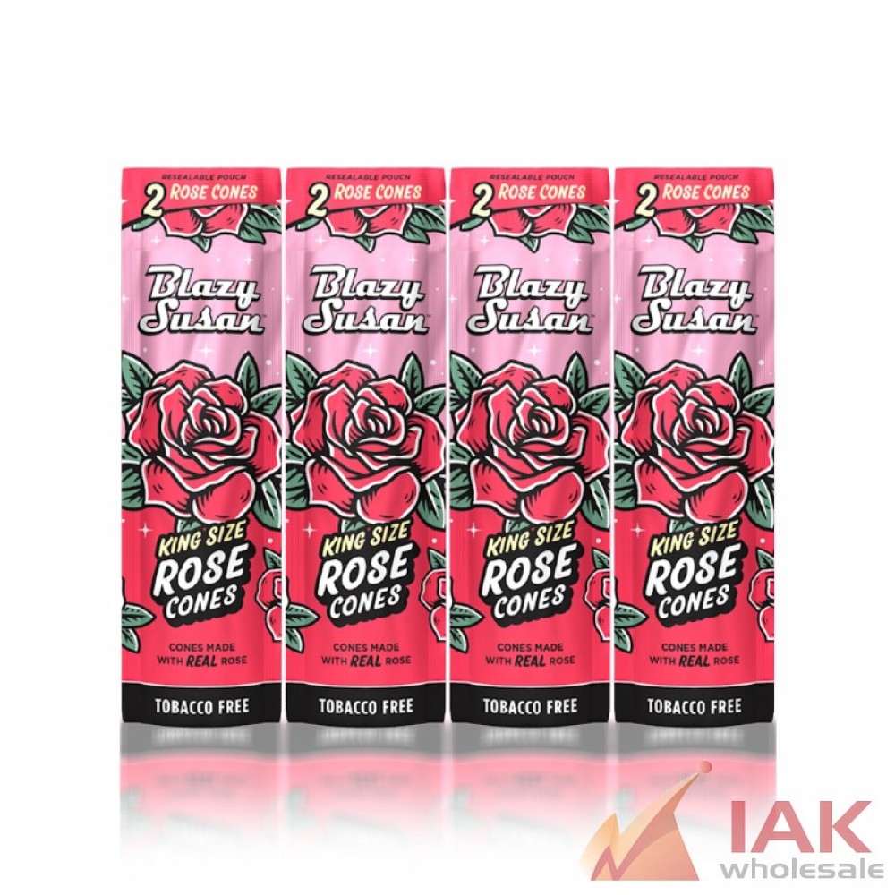 *BLAZY SUSAN - ROSE PETAL KING SIZE CONE 2PK 10CT*