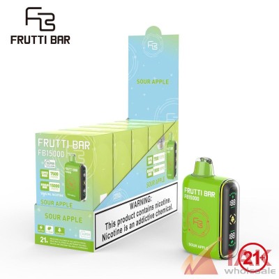 Frutti Bar 15K Disposable Vape 65ML 5CT Display – Rechargeable High-Capacity Vape