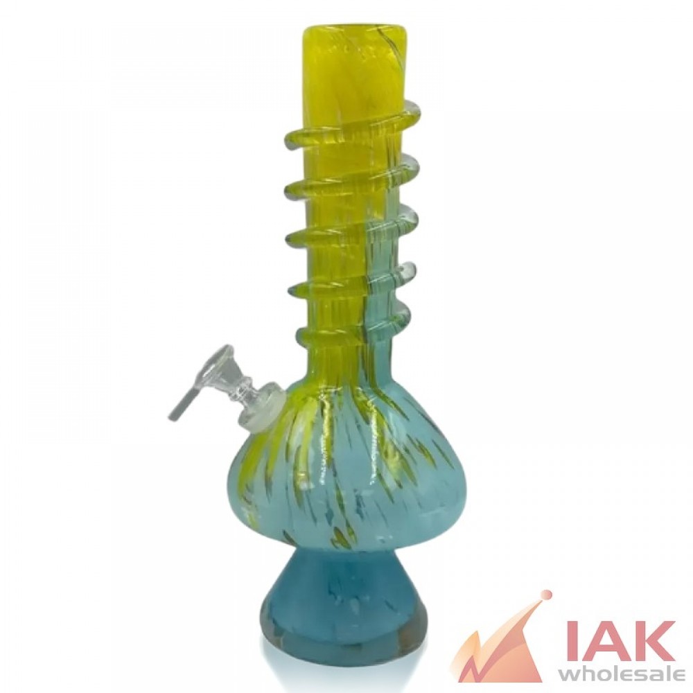 *12" MUSHROOM SOFT GLASS WATER PIPE (L3702G)*