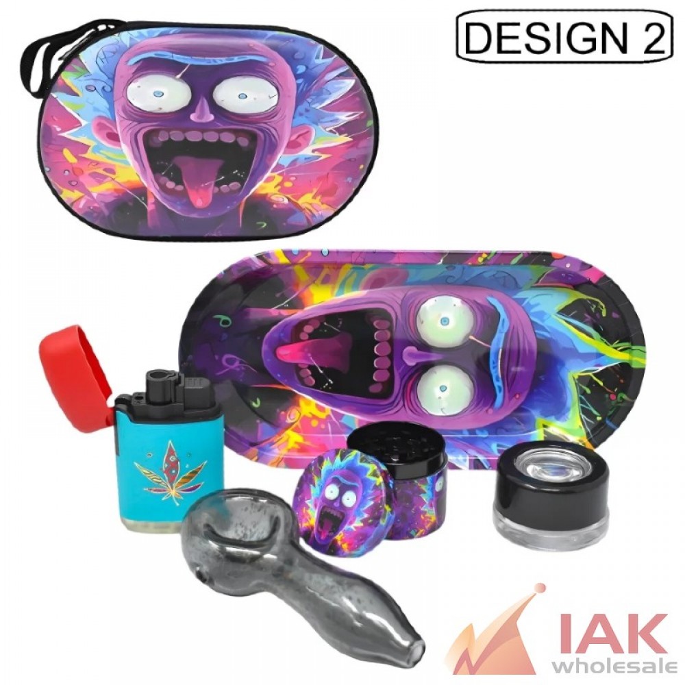 *GLASS PIPE + LIGHTER SMOKING SET (OVAL EVA BAG)*