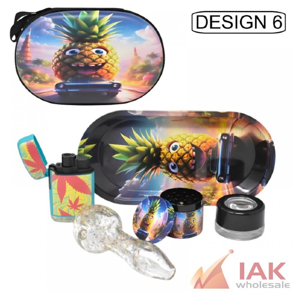 *GLASS PIPE + LIGHTER SMOKING SET (OVAL EVA BAG)*