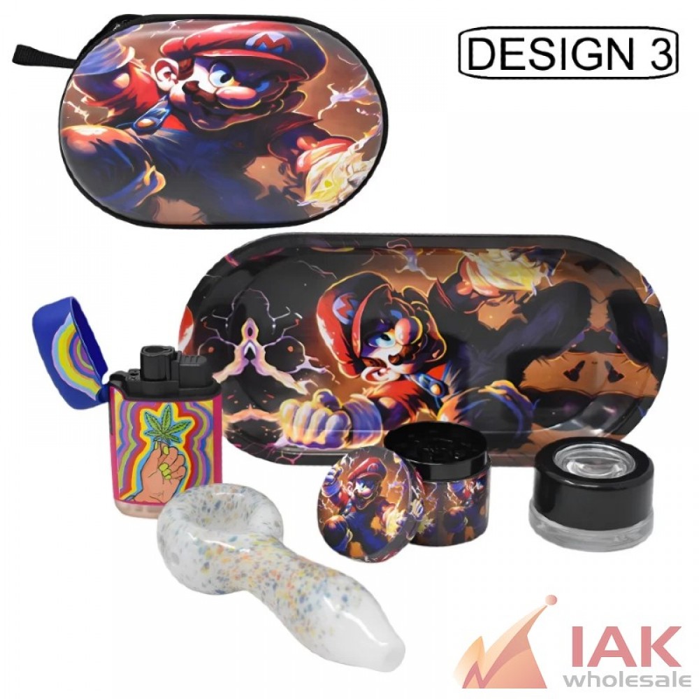*GLASS PIPE + LIGHTER SMOKING SET (OVAL EVA BAG)*