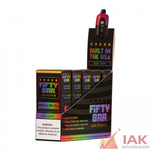 Fifty Bar 20K Disposable Vape 80ML 5CT Display – Premium Rechargeable Disposable