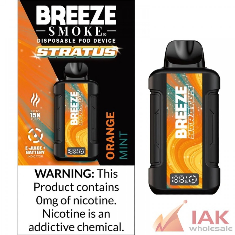 Breeze Stratus 15K Zero Nicotine Disposable Vape 100ML 5CT Display