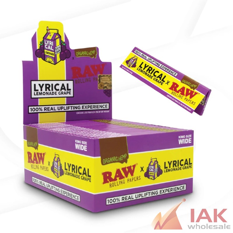 *RAW X LYRICAL LEMONADE - GRAPE KING SIZE WIDE PAPERS 50CT*