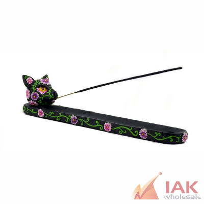 *BLACK DAY OF THE DEAD CAT INCENSE BURNER* 2679