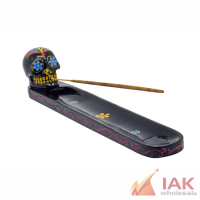 *DAY OF THE DEAD INCENSE BURNER BLACK* 2256